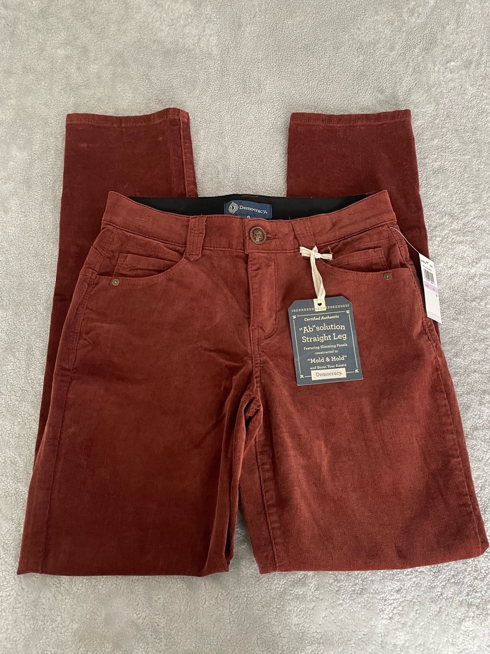 Democracy | Absolution Straight Leg Corduroy Jeans in Burnt Orange | NWT